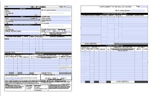 Shipping bill of lading.