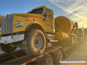 Transporting a mixer truck